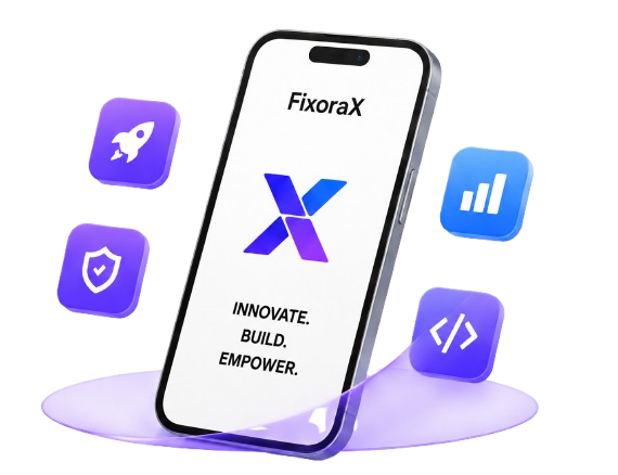 FixoraX Store App Graphic